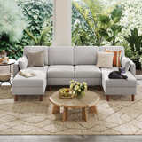 101" 4 Seat  Modular Sectional Sofa With Double Chaise With 2 Pillows