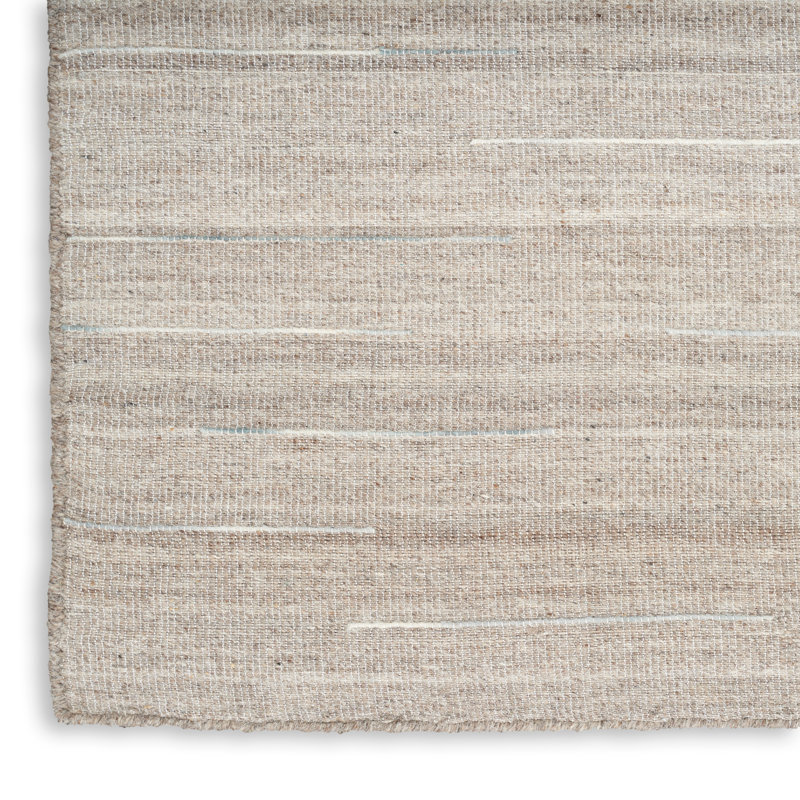 Anerinda Solid Hand Loomed Wool/Cotton Area Rug in Gray, Rectangle 8' x 10'