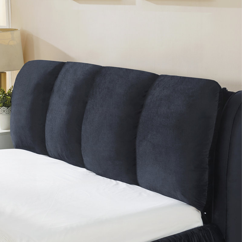Upholstered Bed, Queen, Noir