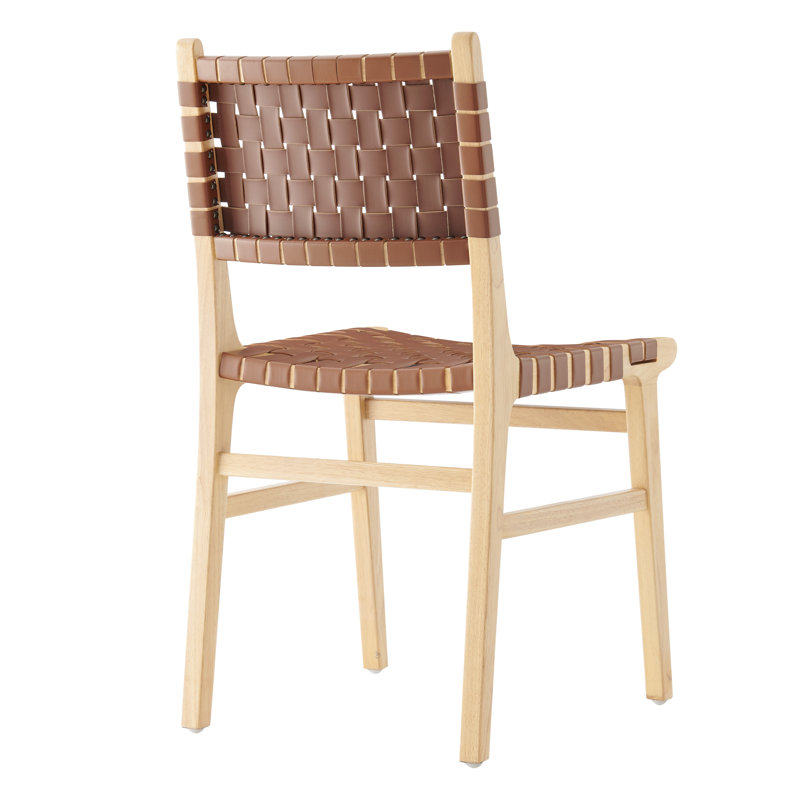 Brazier 19'' H Solid Wood Side Chair, Ochre Brown/Natural