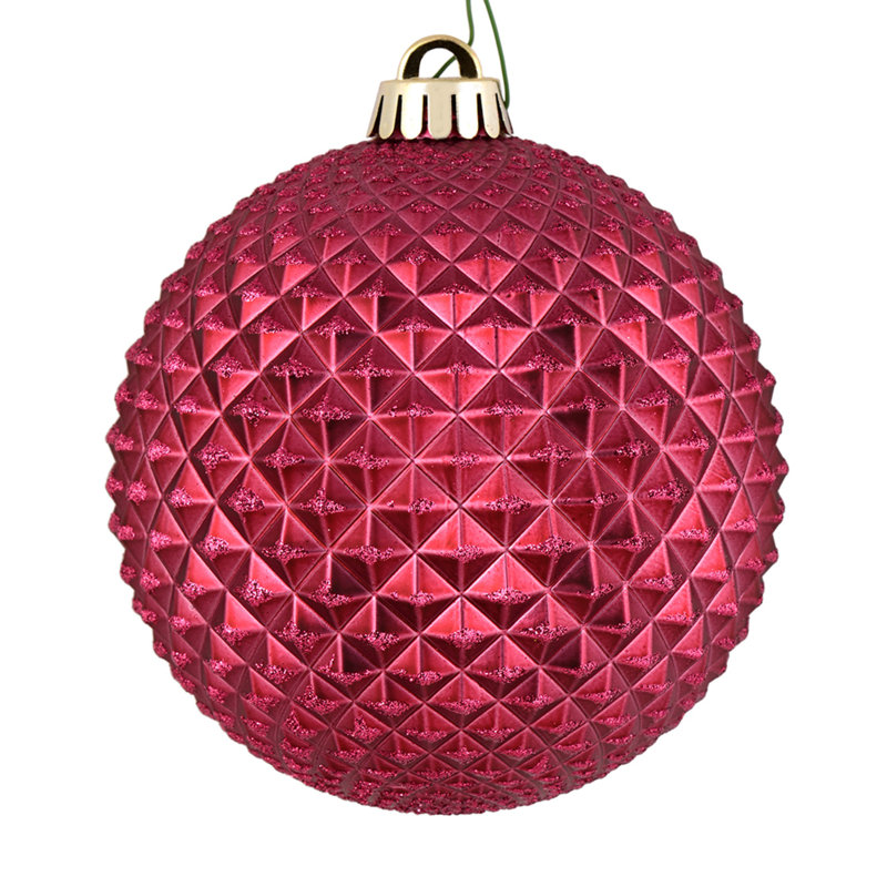 Ornement boule Durian Glitter, Rouge