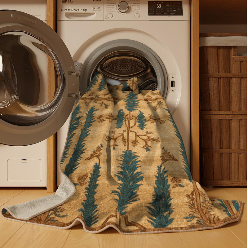 Machine Washable Persian Brown Area Rug, Rectangle 5' x 8'