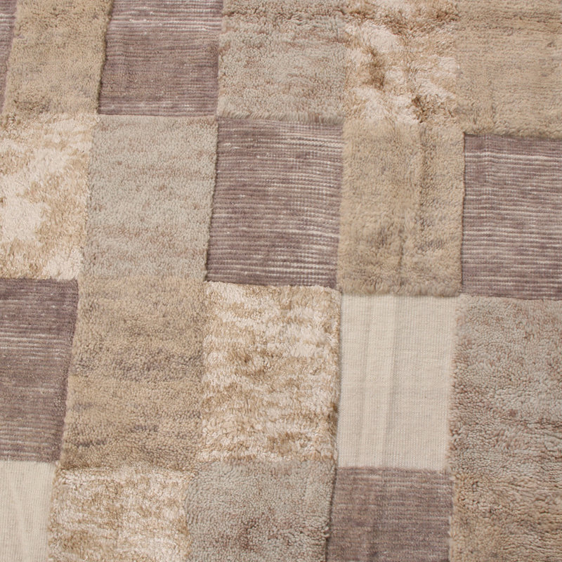 Rug & Kilim’S Scandinavian-Inspired Beige Brown And Gray Wool Pile Rug, Rectangle 14' x 20'