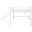 Lit mezzanine blanc avec glissade enchanteresse - merveille séduisante pleine grandeur-130753955-130753956