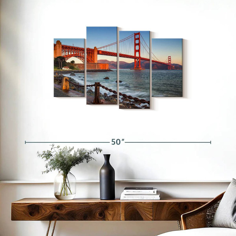 Lilie Golden Gate Bridge au coucher du soleil, H 22 po x l 36 po