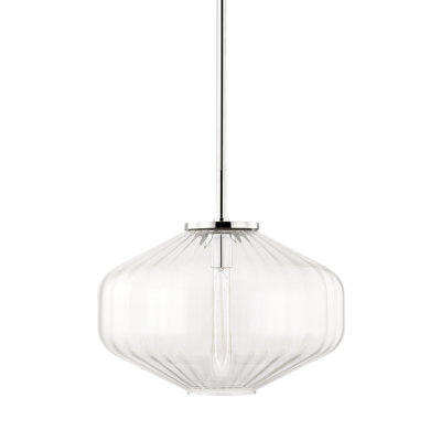Bennett 18.25" 1-Light Handmade Optic Glass Pendant