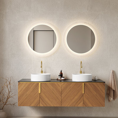 Meuble-lavabo mural moderne avec lavabo, offrant beaucoup de rangement, un assemblage facile et des matériaux de haute qualité pour un espace de salle de bain fonctionnel.