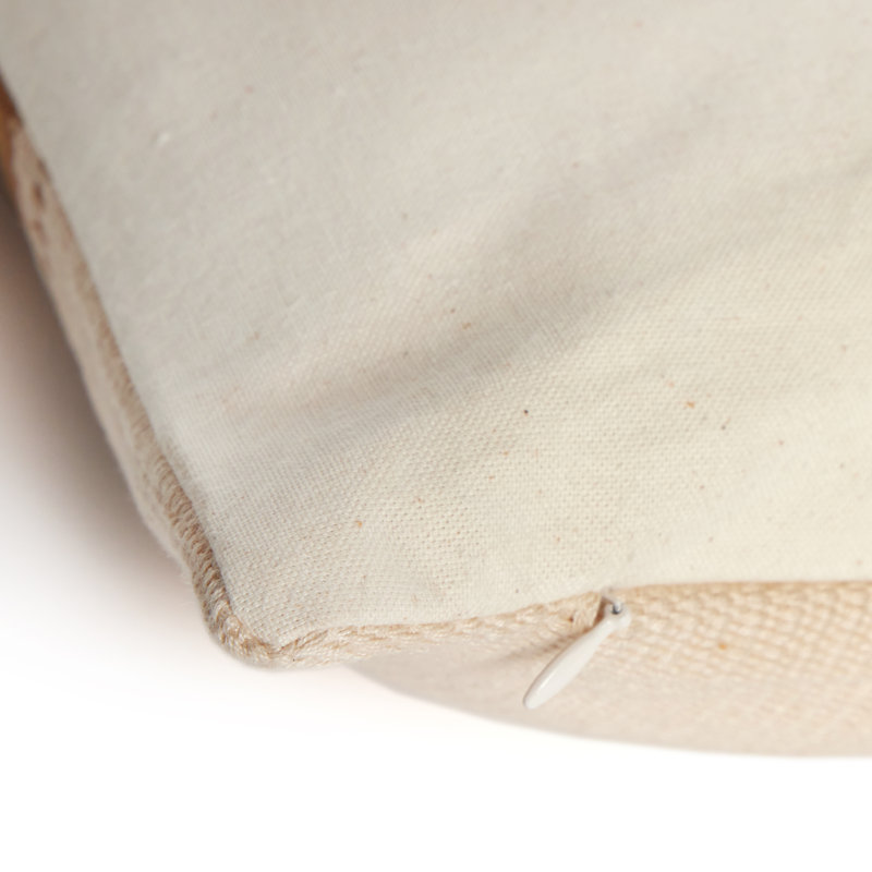 Handwoven Beige and Brown Cotton Lumbar Pillow