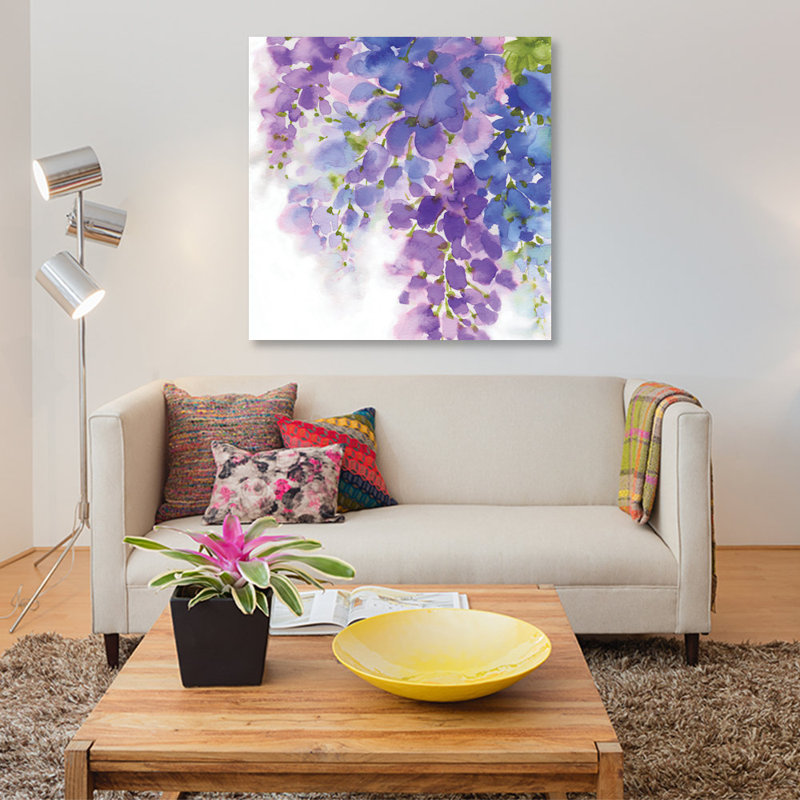 «Wisteria I», reproduction sur toile, H 26 po x l 26 po x P 1,5 po, Pas de tapis, Toile tendue