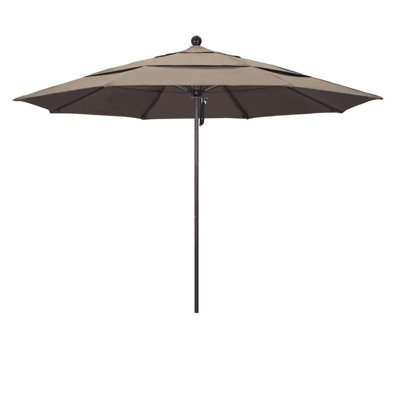 Parasol de marché 11 pi Silva, Taupe, Pierre noire