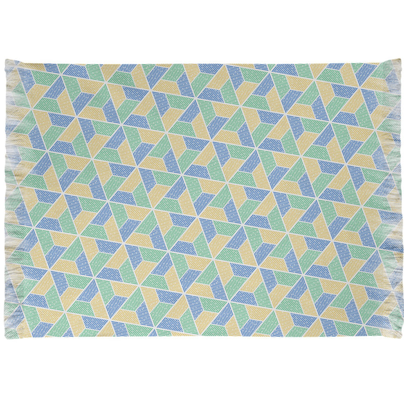 Tapis bleu/jaune/vert trapézoïdals Mcguigan, Non