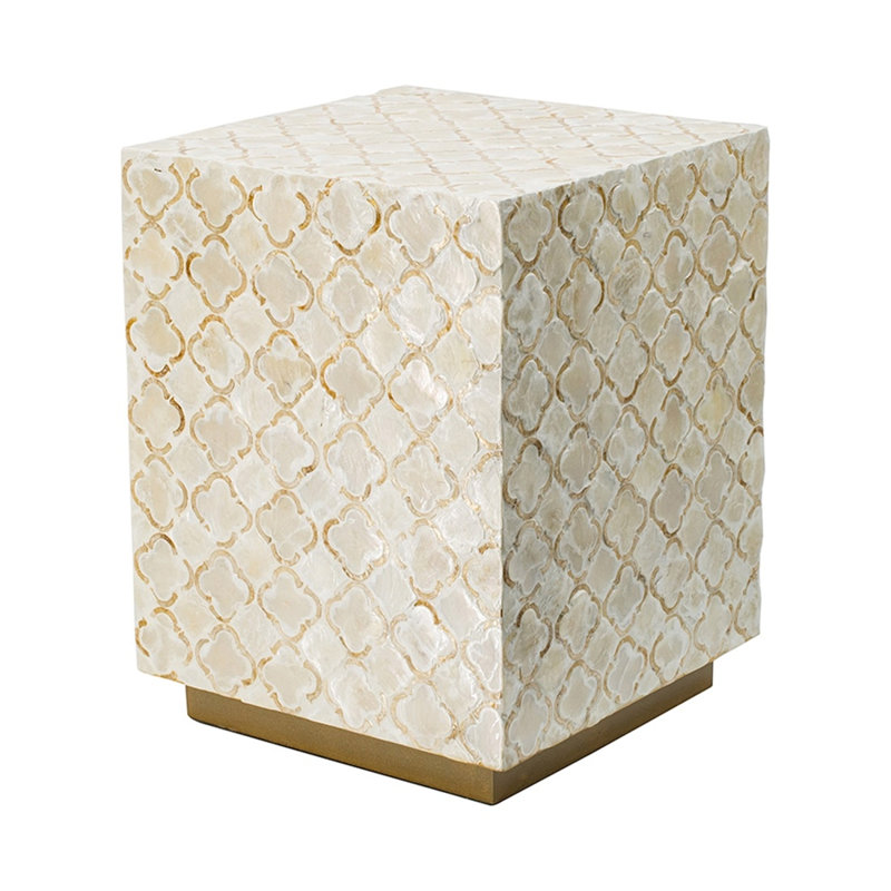 14X14x18" Square Capiz Stool