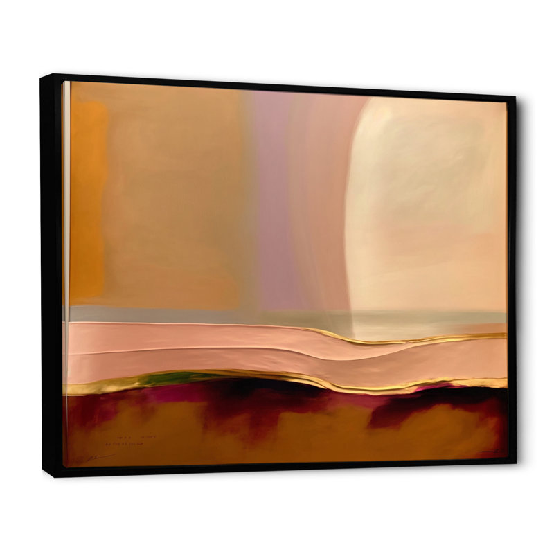Earth Tone Mysteries III - Art mural abstrait sur toile, H 30 po x l 40 po x P 1,5 po, Cadre flottant noir
