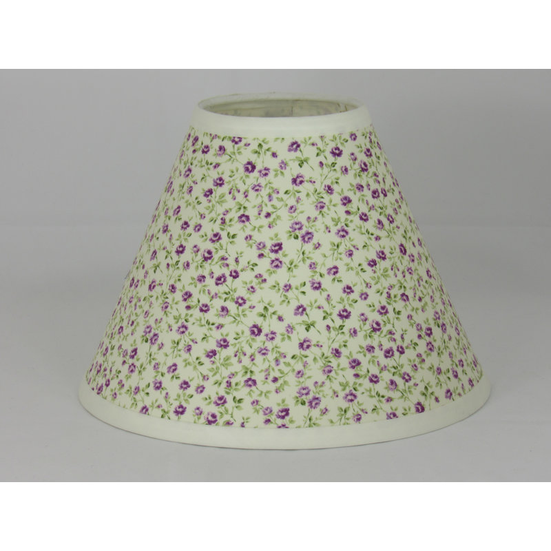 Abat-jour à motif floral mauve 8 po, H 9 po x l 12 po
