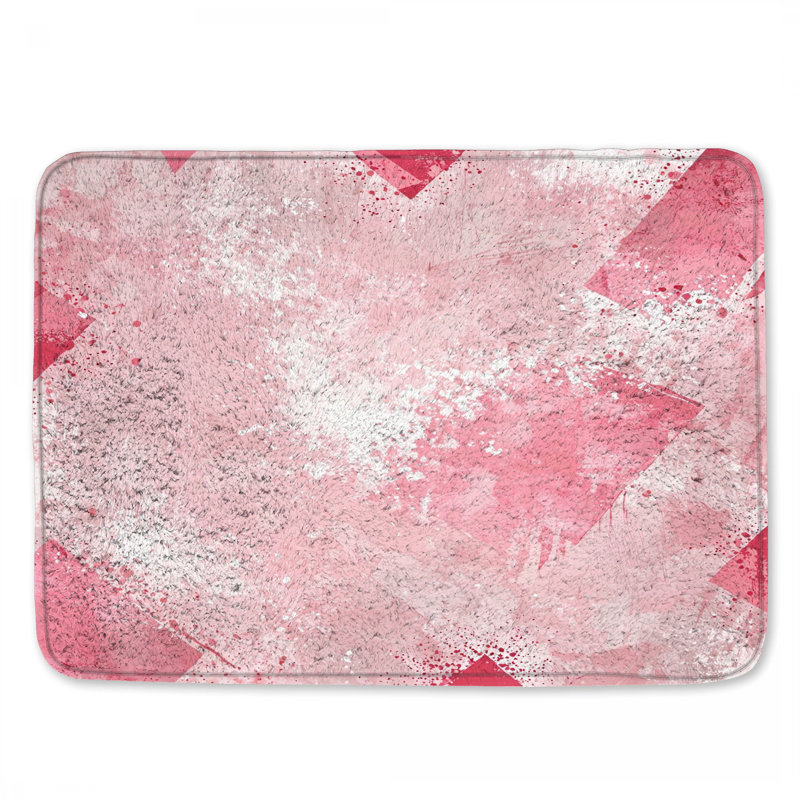Tapis de bain rose à texture abstraite, L 34 po x L 21 po