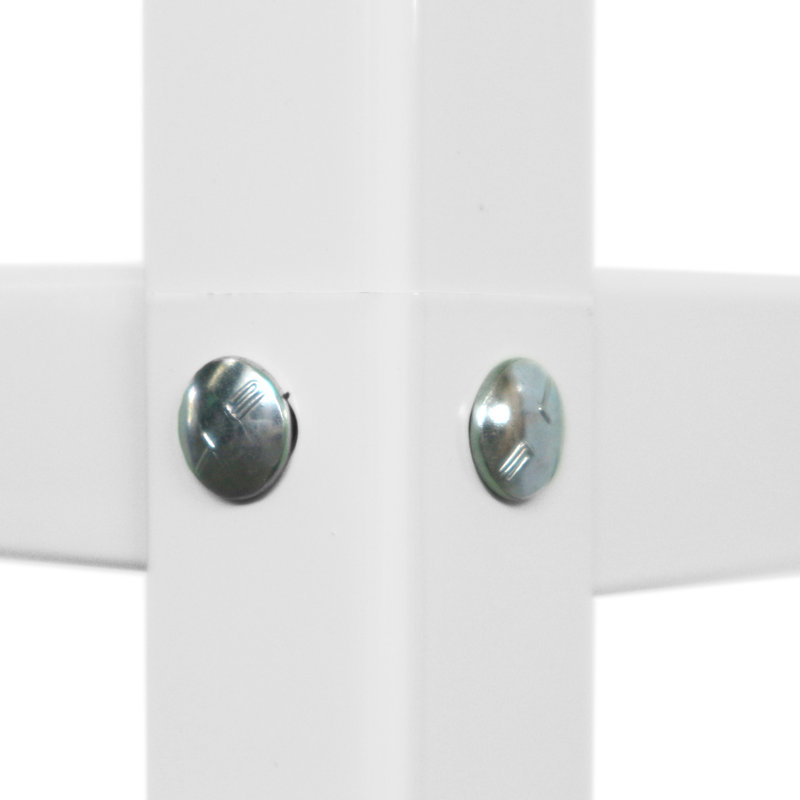 AR Deco White Adjustable 5-Shelf Steel Bookcase