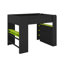 Lit superposé double en bois pleine grandeur avec bureau à hauteur réglable, garde-robe, grand espace de rangement et lumière RVB-137111970