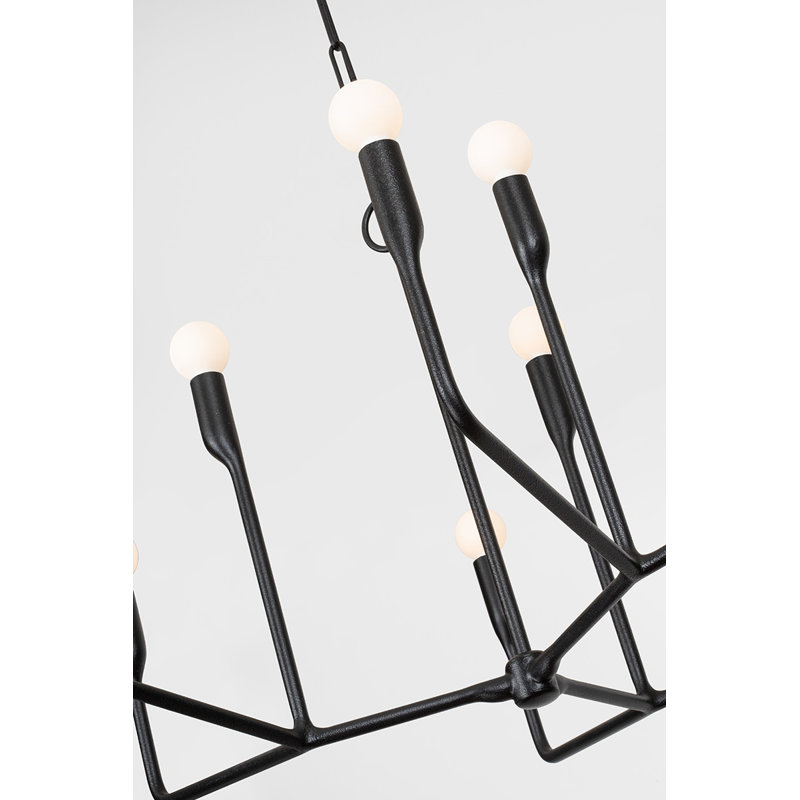 9 - Light Chandelier, Forged Iron