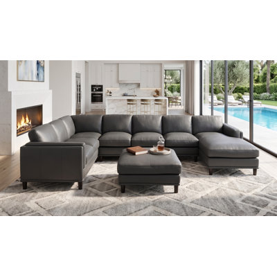 Canapé modulaire en cuir Agatina