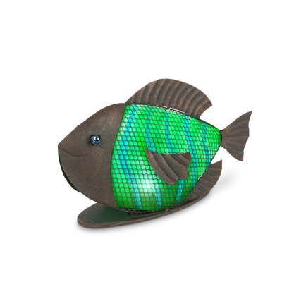 11 in H Solar Lighted Multicolor Mesh Fish