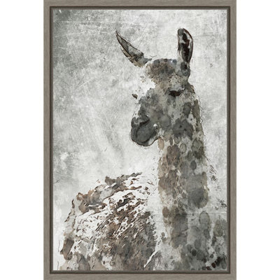 Reproduction d'art sur toile encadrée "Lama"