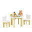 Ensemble de table et de chaises pour enfants avec une conception ergonomique pour tout-petits, des bords arrondis sécuritaires, un panneau de fibres à densité moyenne durable et une fabrication en pin pour une salle de jeux, une chambre à coucher ou une école maternelle.