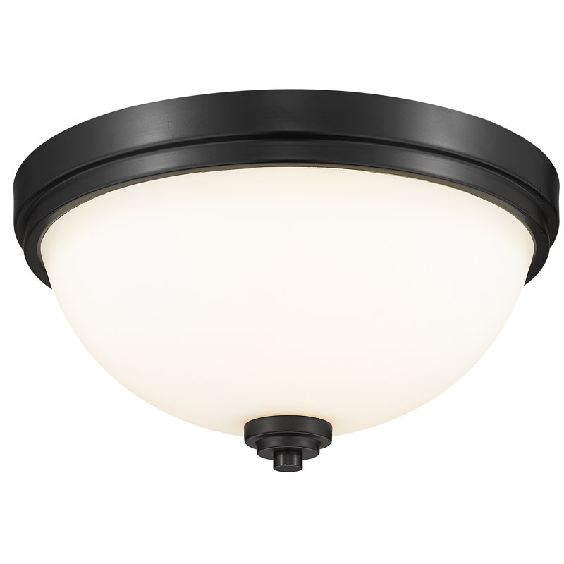 Cardiff Glass Flush Mount, Matte Black