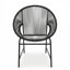 Chaise d'extérieur en osier de patio en rotin PE noir et structure en fer, ensemble de 2