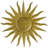 Elenna Gold Metal Indoor Outdoor Distressed Sunburst Wall Decor with Copper-Like Accents and Grooves