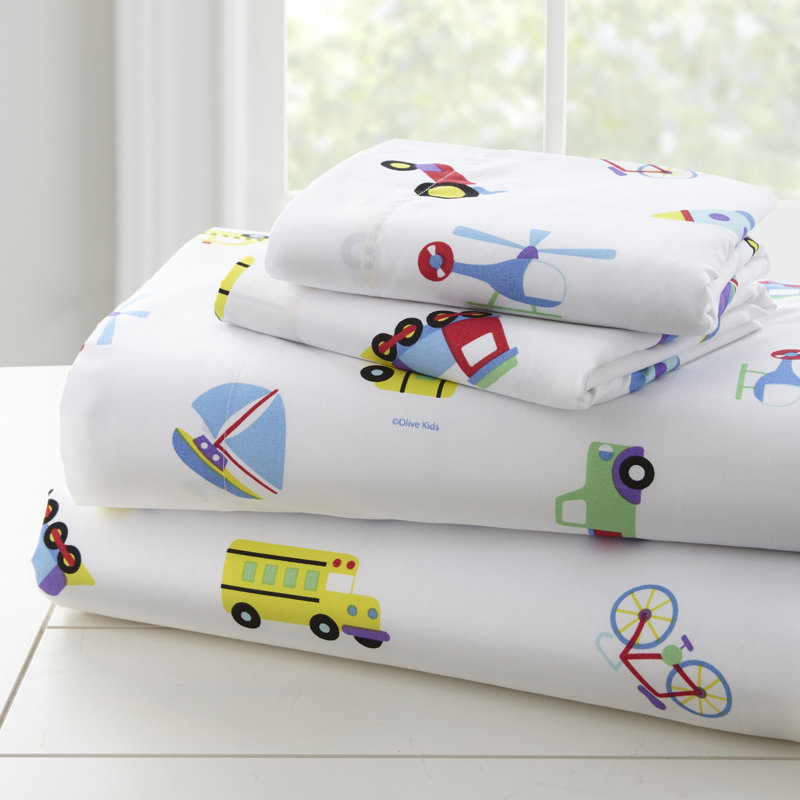 Wildkin Full Sheet Set – Soft Microfiber, Fitted & Top Sheet, Pillowcase - On The Go, Full