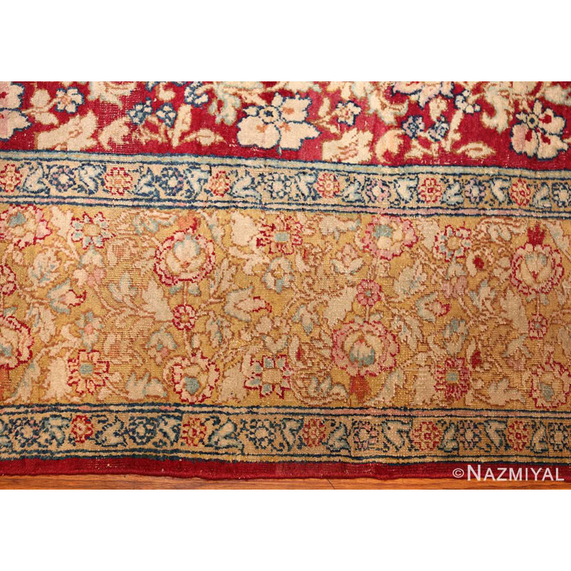 Petit tapis rouge antique du 19e siècle