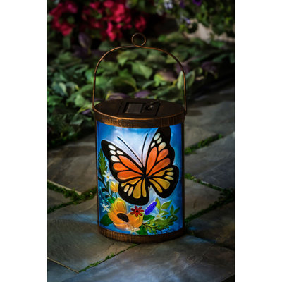 9.45'' Solar Powered Integrated LED Cylinder Lantern