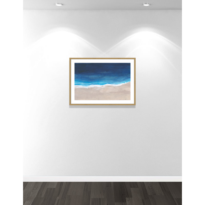 Oceans From Above by Filippo Ioco, 25.5" H x 35.5" W x 0.75" D, Beige Wood Framed Paper