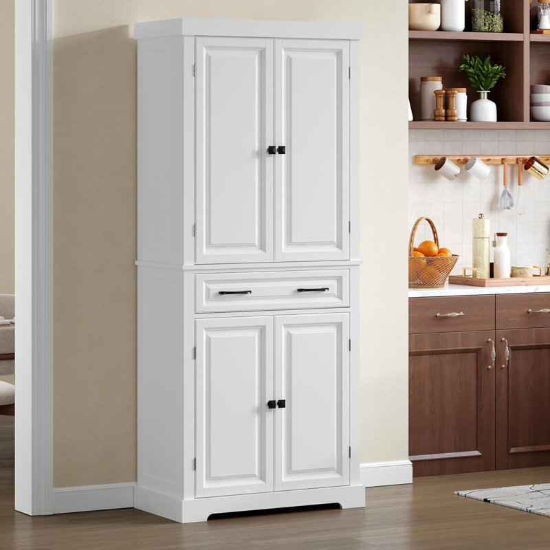72'' Kitchen Pantry Storage Cabinet with Drawer and Adjustable Shelves