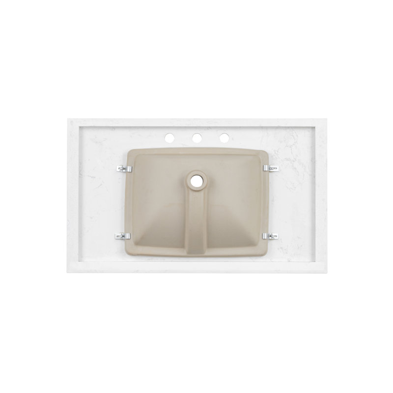 Comptoir de meuble-lavabo en pierre reconstituée 37 po avec lavabo encastré
