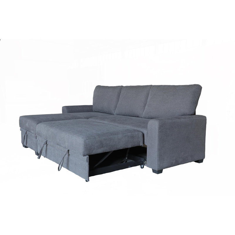 Canapé-lit modulaire en flanelle de tissu, Gris