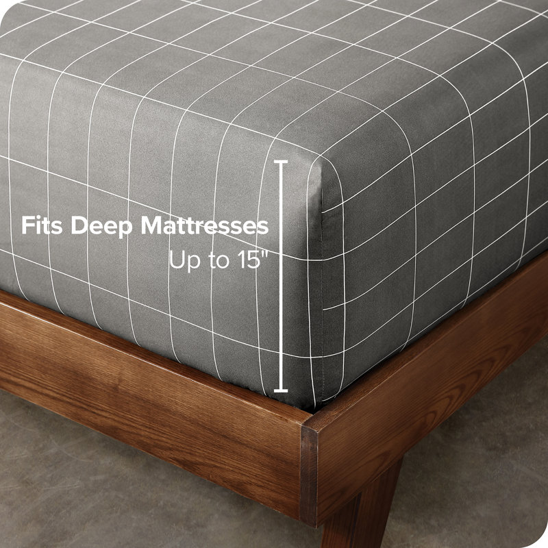Microfiber Fitted Sheet, Light Blue, Queen Fitted Sheet