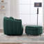 Fauteuil d'appoint demi-tonneau et demi-canapé avec repose-pieds pivotant de 40,35 po de largeur sur 360 ° avec fonction pivotante
