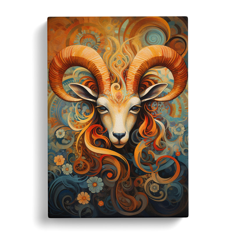 Capricorn Zodiac Orphism - No Frame Print, 50cm H x 35cm W x 3cm D