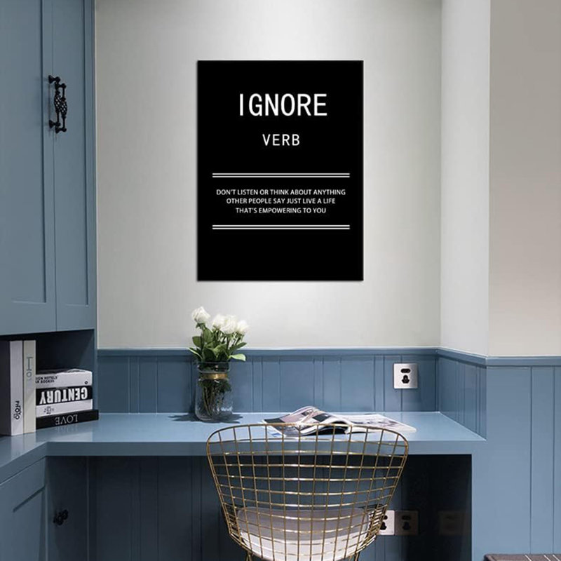 Art mural sur toile inspirant pour le bureau Ignore Verb