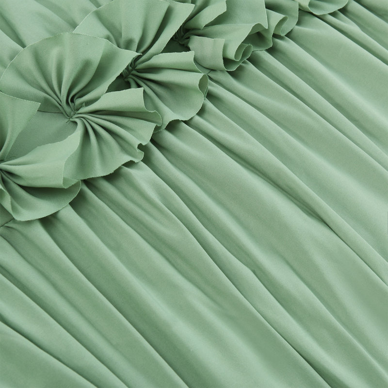 Farmhouse / Country Polyester Comforter, King Comforter + 6 Additional Pieces, Sage Green