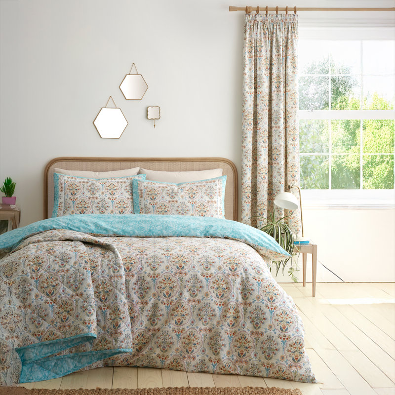 Cotton Blend Semi-Sheer Curtain Panel Pair