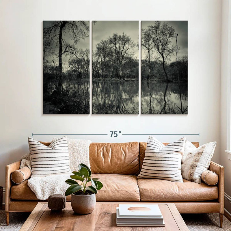 Paysage gothique, H 42 po x l 65 po
