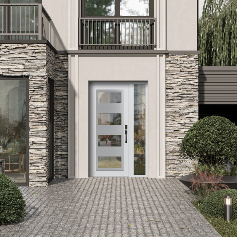 Porte d'entrée avant pré-montée Sidelite, Gauche, L 49,25 po x H 81,69 po, Clair