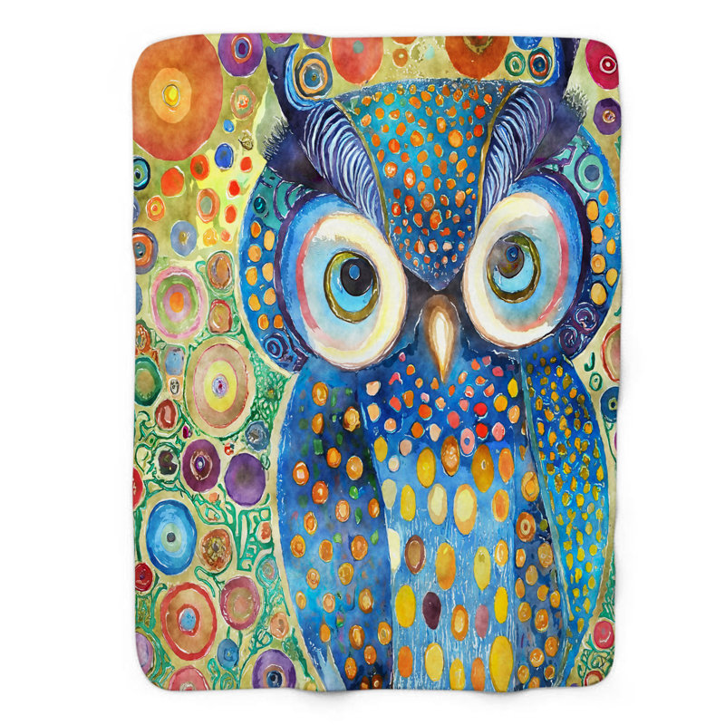 Couverture 1 pièce Groovy Owl, Grand lit