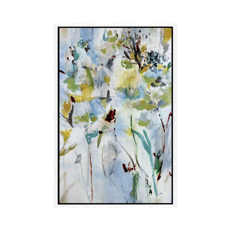 Floral Light I 1 Piece Painting on Canvas, 66.04 cm H x 45.72 cm W, White Framed Canvas