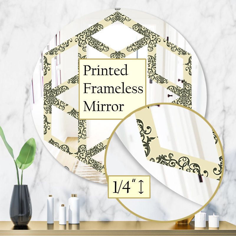 Miroir mural Hexagon Star, 23,6 po x 23,6 po, Motif abstrait III