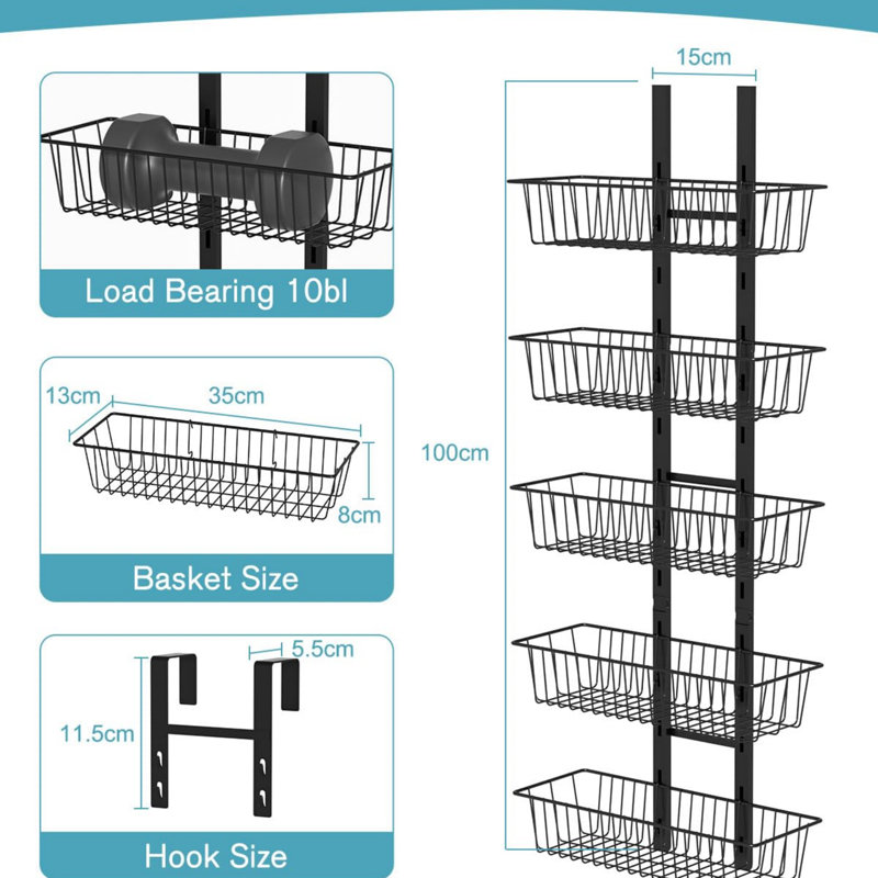 Freestanding Spice Rack with Adjustable Racks, 100 cm H x 35 cm W x 13 cm D