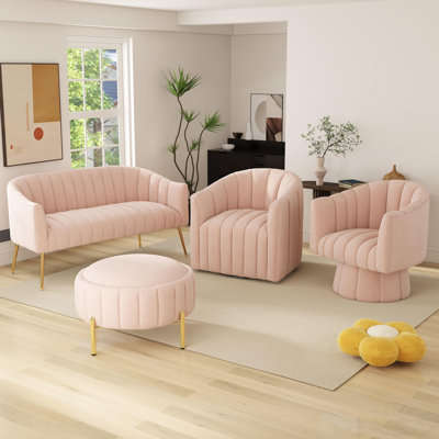 Ingimoth 4 - Piece Velvet Living Room Set