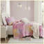 Ensemble de courtepointe 4 pièces pour grand lit / grand motif aquarelle Tie Dye avec coussin décoratif - rose-130092512